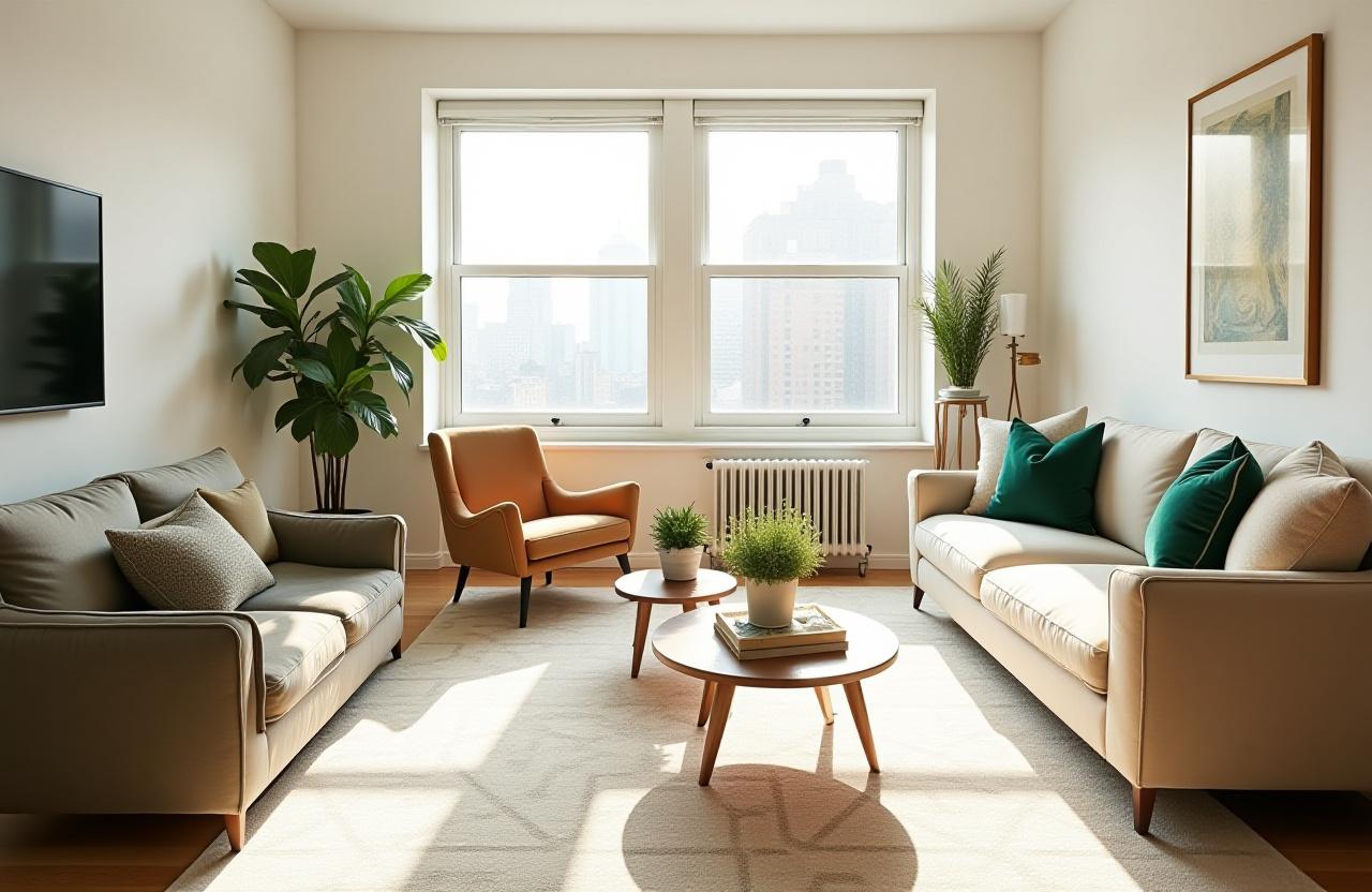 Stylish modern living room with affordable decor