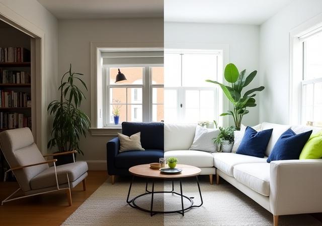 Stunning budget transformation showing a modern living room